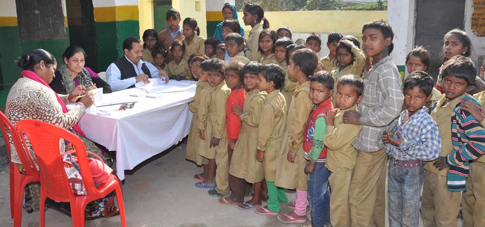 + children underwent a free medical checkup at the Bina project of Northern Coalfields Limited. They were examined for vision, BMI (Body Mass Index) and various other health parameters and a health profile was made. Based on their health profiles, children were given multi-vitamins, vitamin D, protein powder and de-worming medicine.