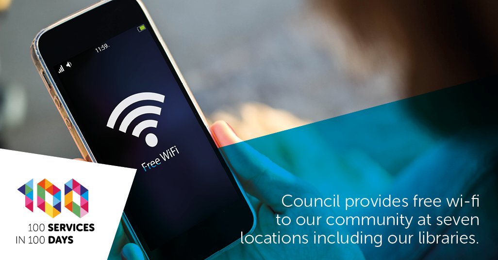 locations including libraries, where council provided free wi-fi.