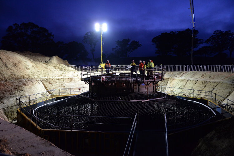 First concrete pour.