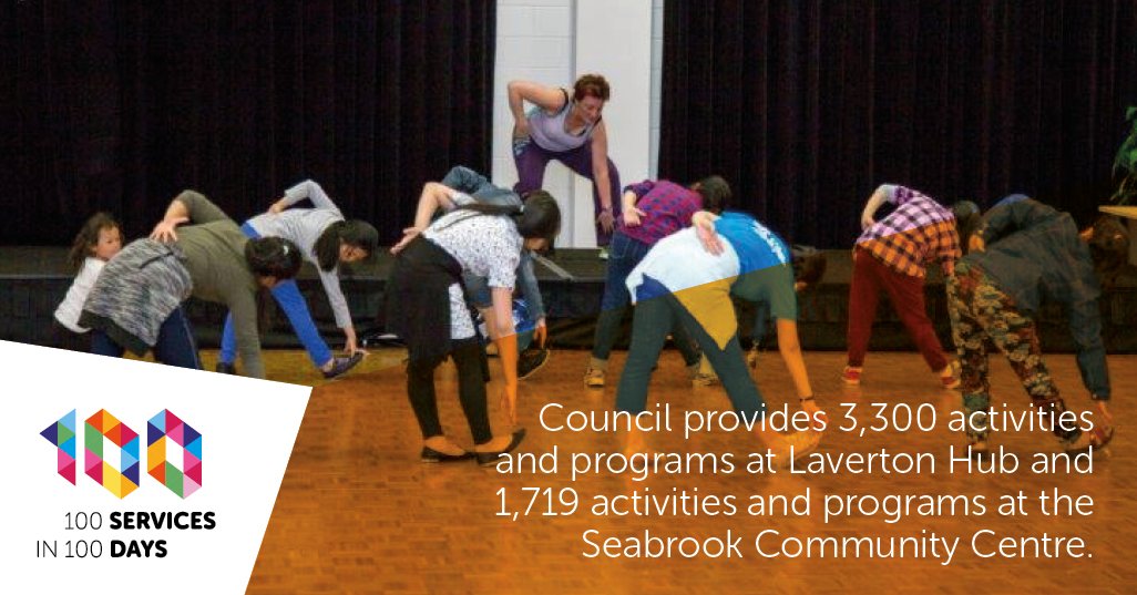 activities and programs that the council provides at the Laverton community centre and 1,719 more at the Seabrook community centre.