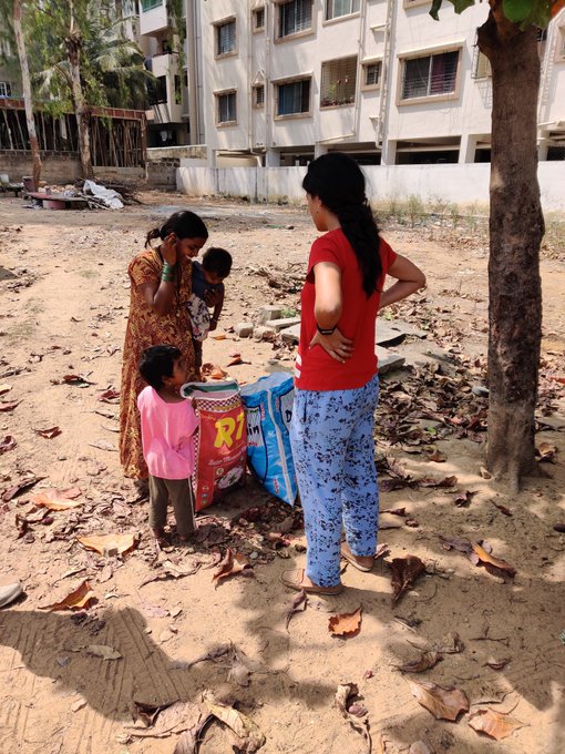 Started the day with giving food and soap stock to 2 families! Can do more if my wife don't have to stand in line for an hour like she did today.