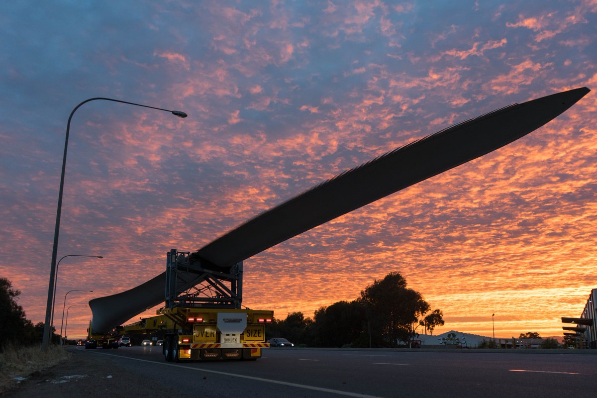 Some of the longest blades - aka 'Blades of Glory' - to ever be transported in Australia began their journey to Silverton Wind Farm this morning at 4 am.
