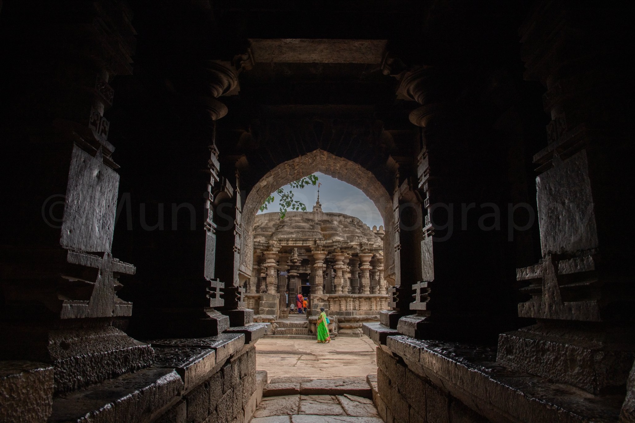 Major sections that the Temple is divided into: Swargamandapam, Sabhamandapam, Antaral Kaksha and Garbha Griha.