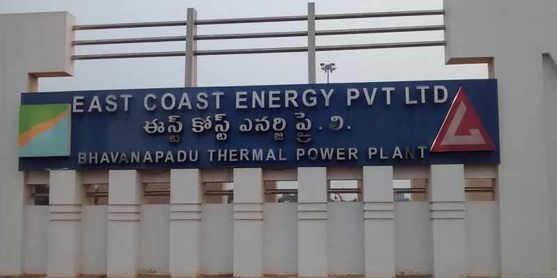 East Coast Energy's 2,640 MW Bhavanpadu Thermal Power Plant in Andhra Pradesh. Phase I (2 X 660 MW) of the project is under construction and was expected to be commissioned in 2017.