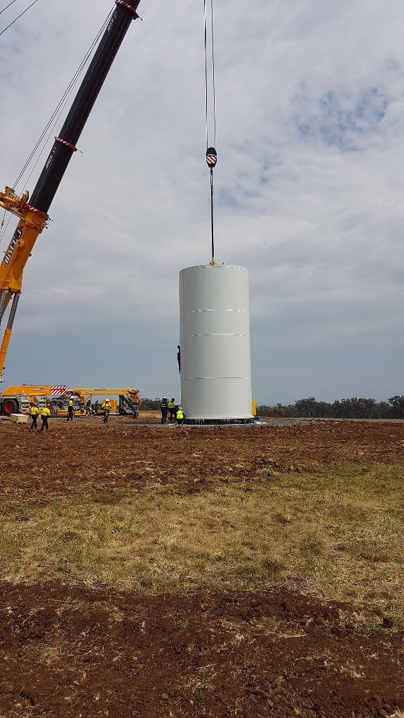 First tower section erected at Sapphire Wind Farm!