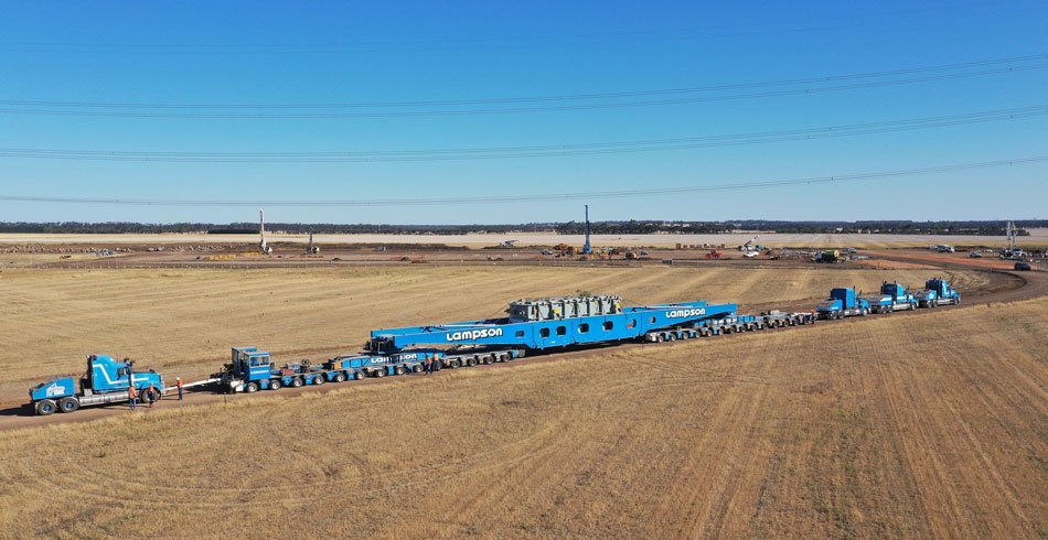 Construction of transmission assets at the Haunted Gully Terminal Station continue with arrival of the massive transformer after is 3 day journey through rural Victoria.