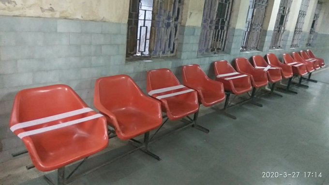 Patients waiting area of pathology department, Nehru Shatabdi Central Hospital, Mahanadi Coalfields Limited.