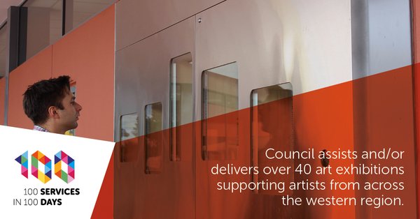 Number of art exhibitions that the council manages or assists every year in order to support local artists.