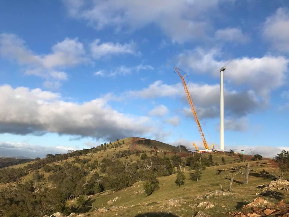 turbines will be used. 29 turbine towers will be sourced from E&A, which is a steel fabrication company based at Whyalla in South Australia and 10 from Victoria based Keppel Prince Engineering.