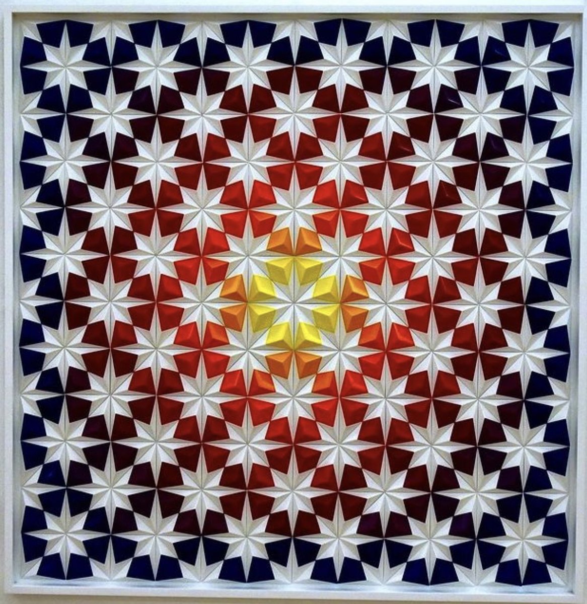 British artist Zarah Hussain combines contemporary digital art with a training in hand drawn Islamic geometry. Her work encompasses animations made with code, interactive apps, painting, paper and sculpture.