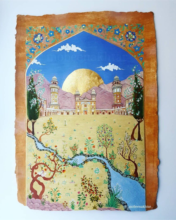 London based artist Mobeen Akhtar, specialises in the traditional arts. Her work takes you through a journey of colour and meticulous detail heavily inspired by traditional Islamic art.